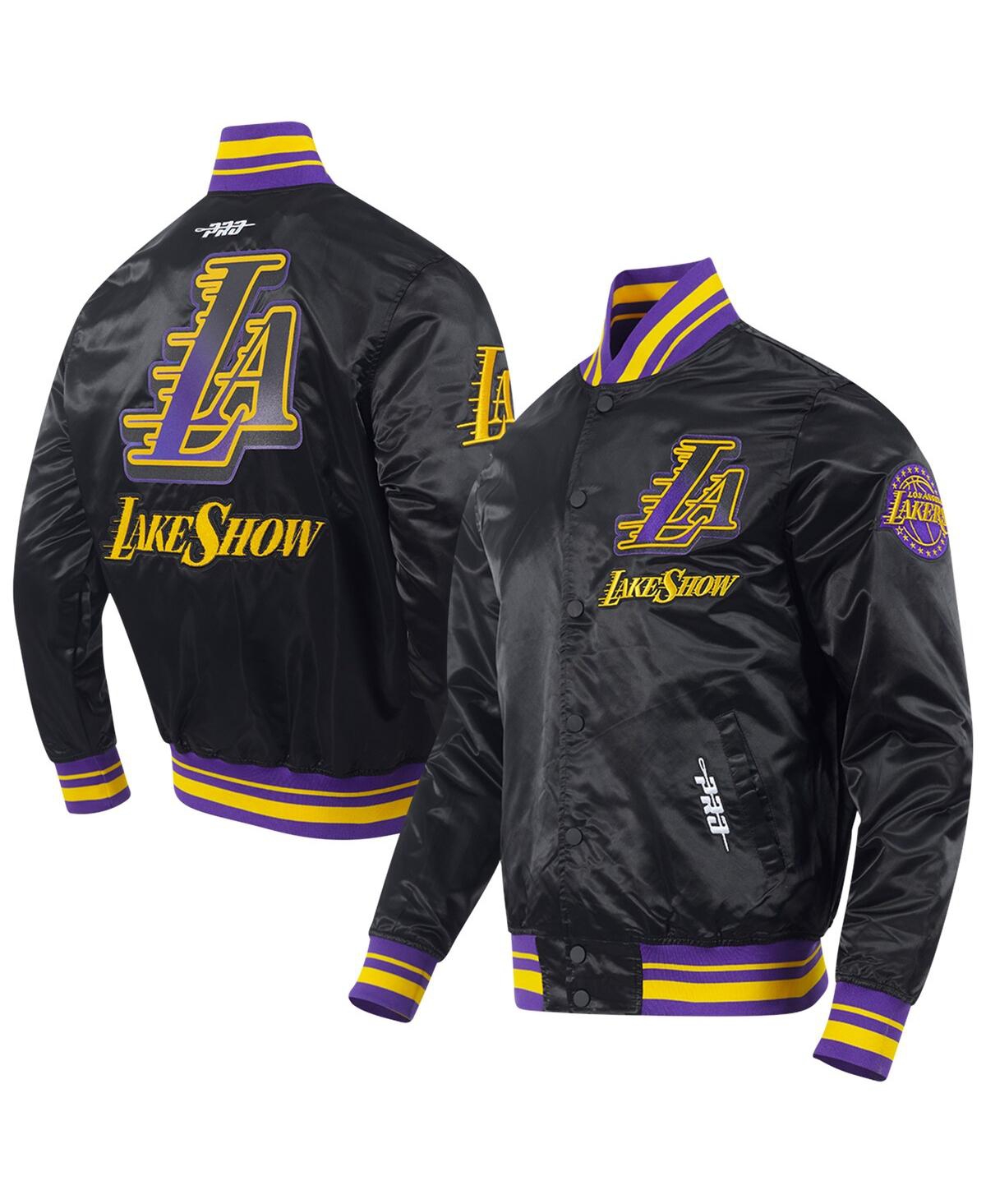 Men's Black Los Angeles Lakers 2024/25 City Edition Chenille Satin Full-Snap Jacket - Black