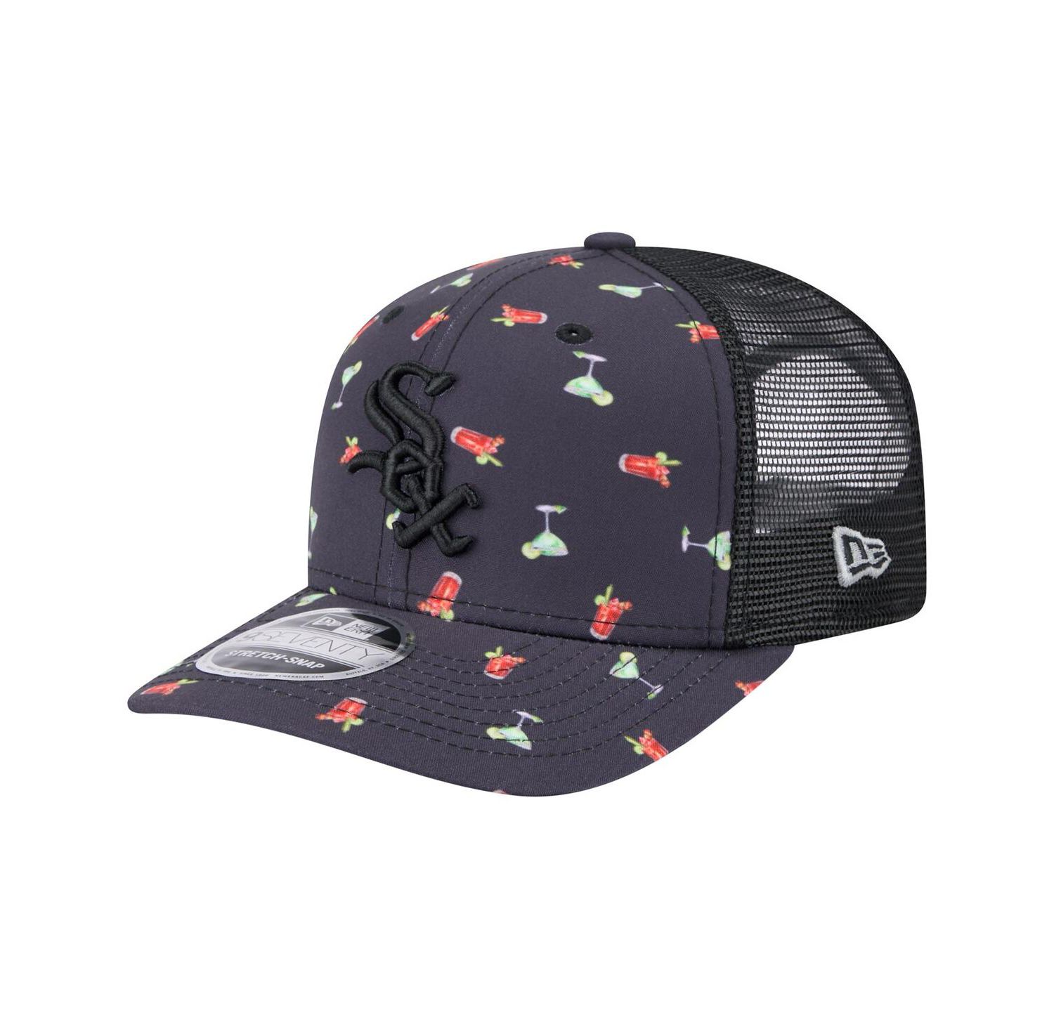Men's Navy Chicago White Sox Adventure Drinks Pattern 9SEVENTY Stretch-Snap Hat