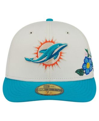 Men's Cream/Aqua Miami Dolphins Tonal Floral 59FIFTY Fitted Hat