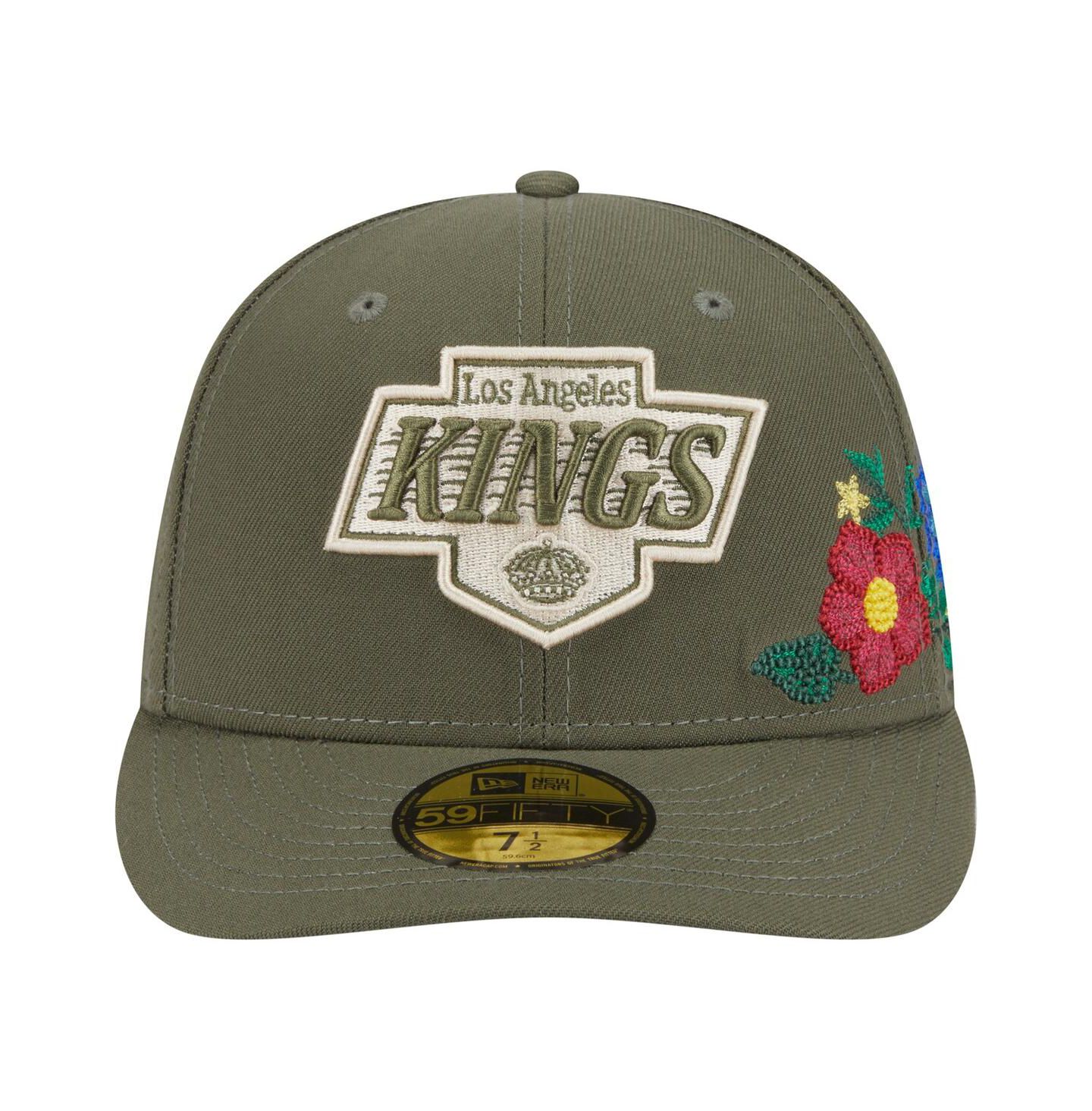 Мужская кепка New Era Olive Los Angeles Kings Tonal Florals 59FIFTY Fitted Hat — фото 2