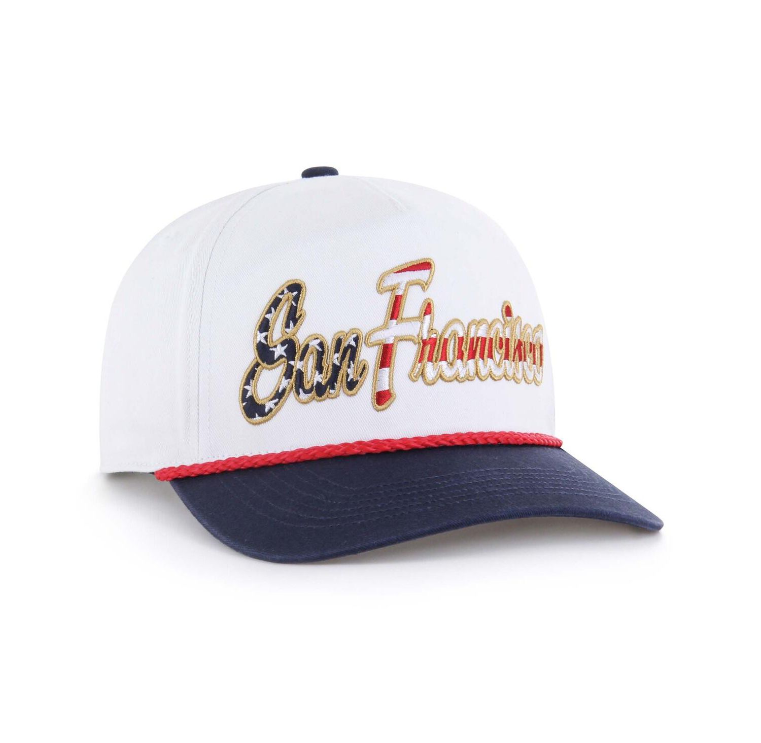 Men's White San Francisco Giants Patriotic Overhand Hitch Adjustable Hat