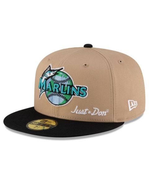 Мужская кепка New Era x Just Don Light Beige/Black Florida Marlins Just Don x Earth Day 59FIFTY Fitted Hat
