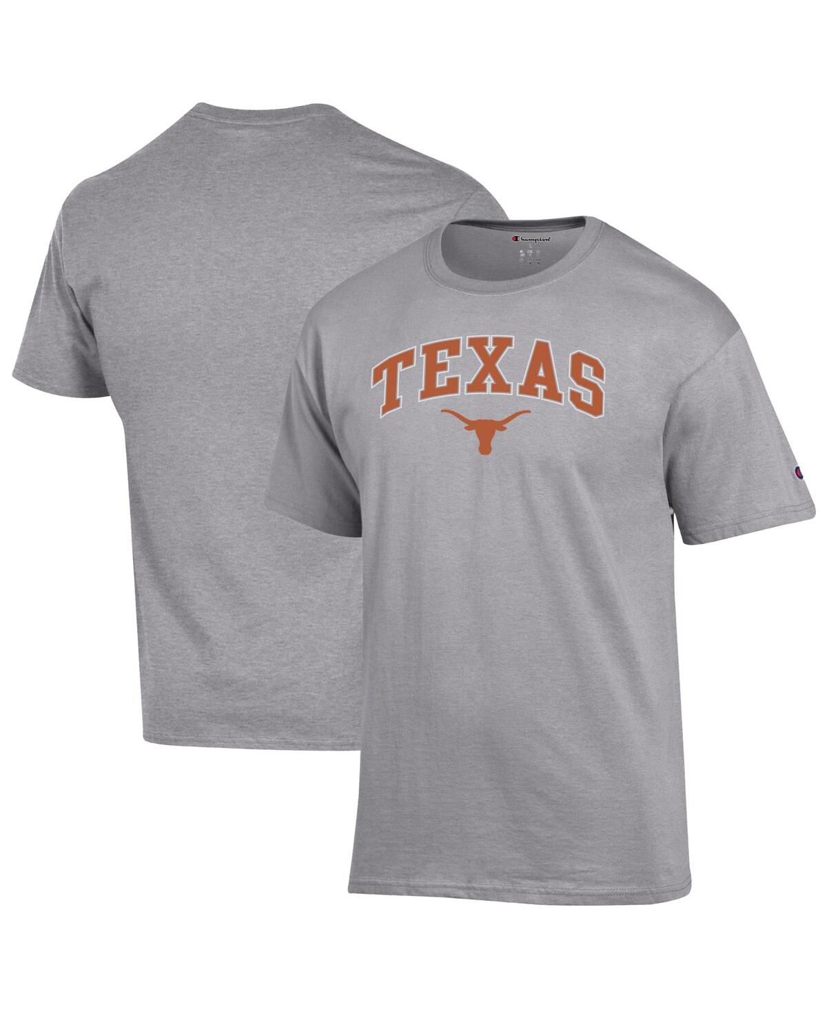 Champion Men's Texas Orange Texas Longhorns Arch Over Logo T-Shirt - Heather Gray