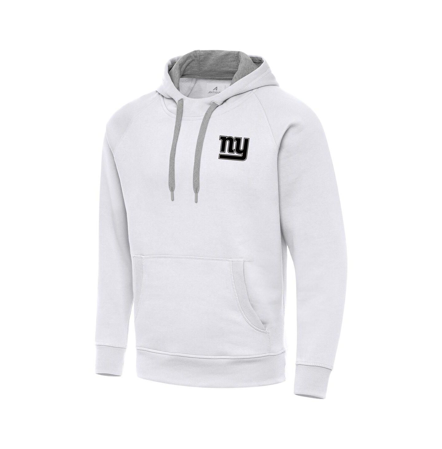 Мужское худи Antigua White New York Giants Brushed Carbon Victory Pullover — фото 2