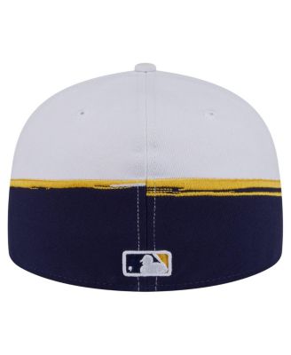 Men's Navy/White Milwaukee Brewers Paint Stroke 59FIFTY&nbsp;Fitted Hat