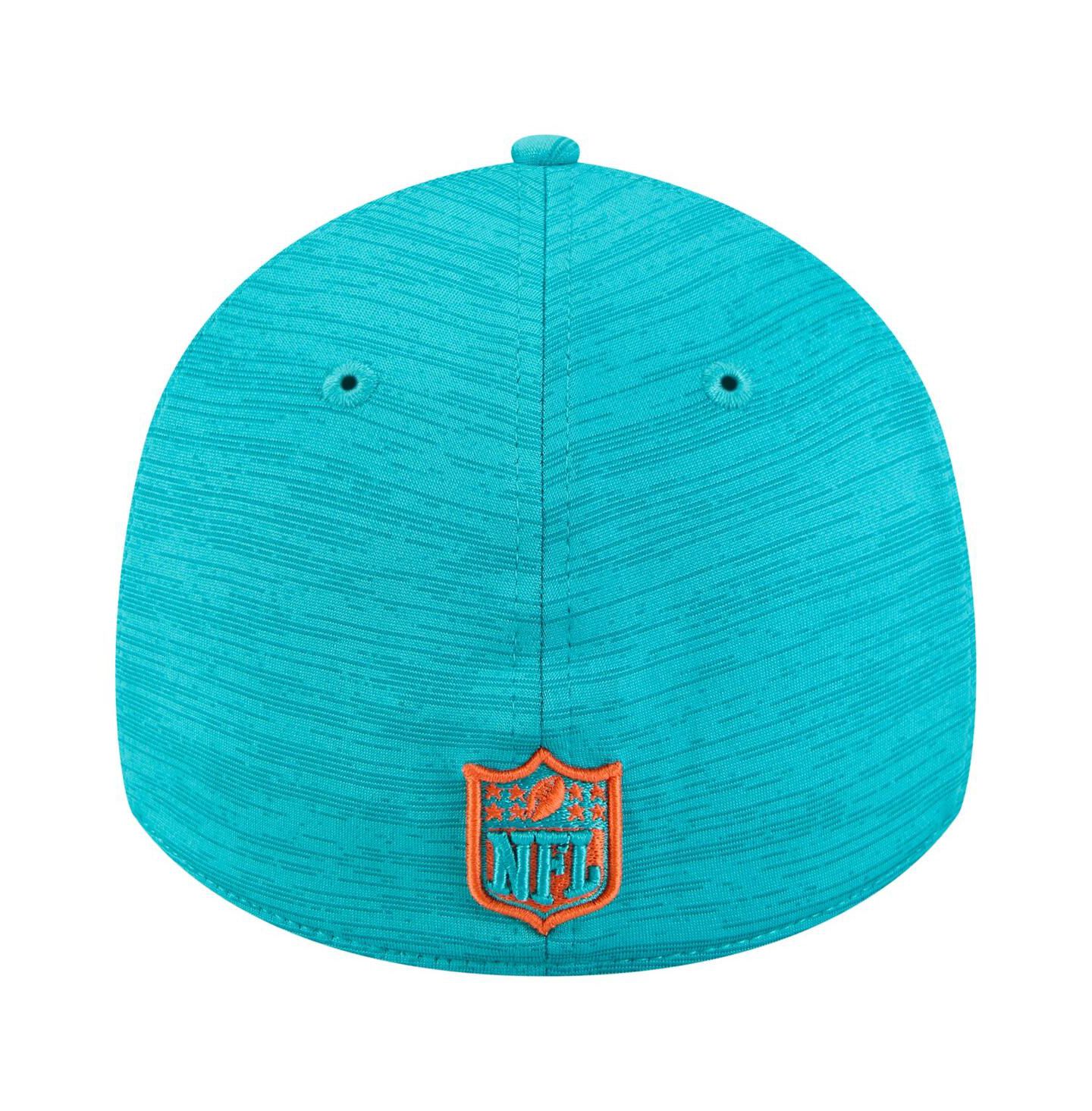 Мужская кепка New Era Aqua Miami Dolphins Stripes 39THIRTY Flex Hat — фото 3