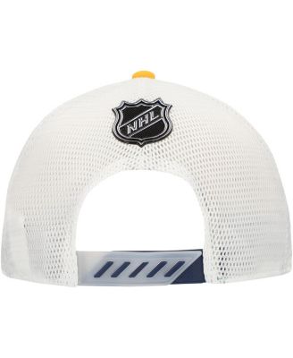 Men's Gold Nashville Predators Authentic Pro Draft Adjustable Trucker Hat