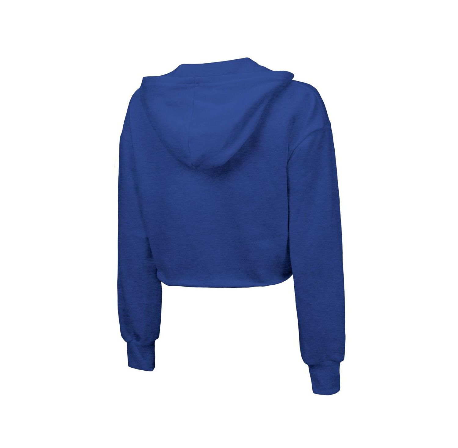Women's Royal New York Knicks Tri-Blend Cropped Pullover Hoodie