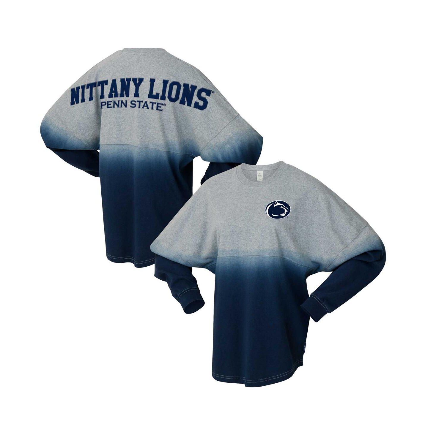 Футболка Spirit Jersey Navy/Gray Penn State Nittany Lions Ombre Long Sleeve — фото 1
