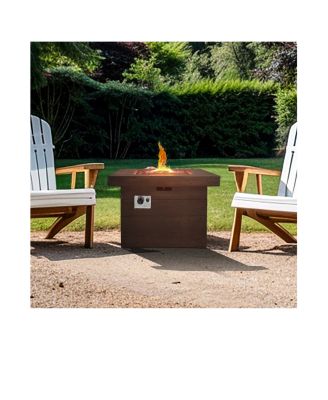 32 in. Square Fire Pit - Brown