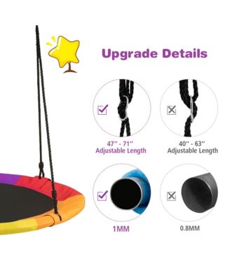 40'' 770 lbs Flying Saucer Tree Swing Kids Gift w/ 2 Tree Hanging Straps
