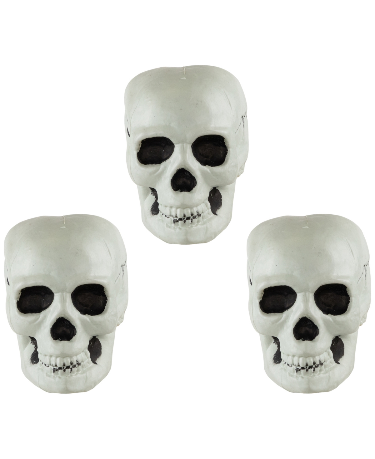 Bag of Skulls Halloween Decorations, Set of 3 - Brown