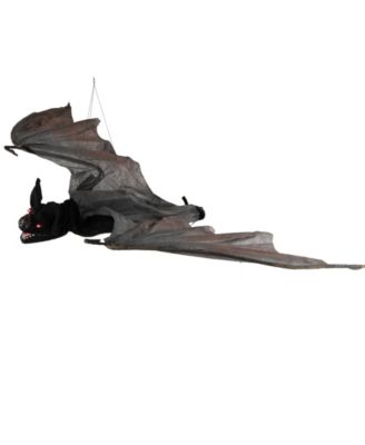 48" LED Lighted and Animated Halloween Bat with Moving Wings