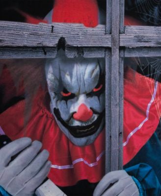 47" Creepy Clown Scary Window Halloween Decoration