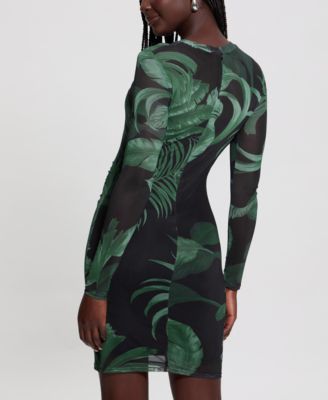 Women's Long-Sleeve Jersey Bodycon Dress