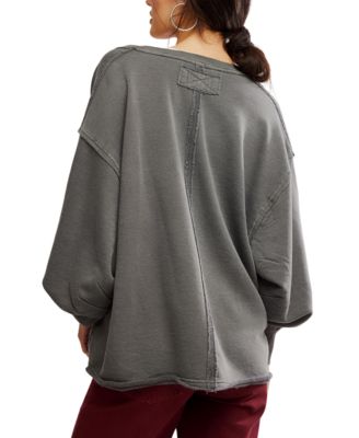 Women's Drop-Shoulder V-Neck Graphic Top 