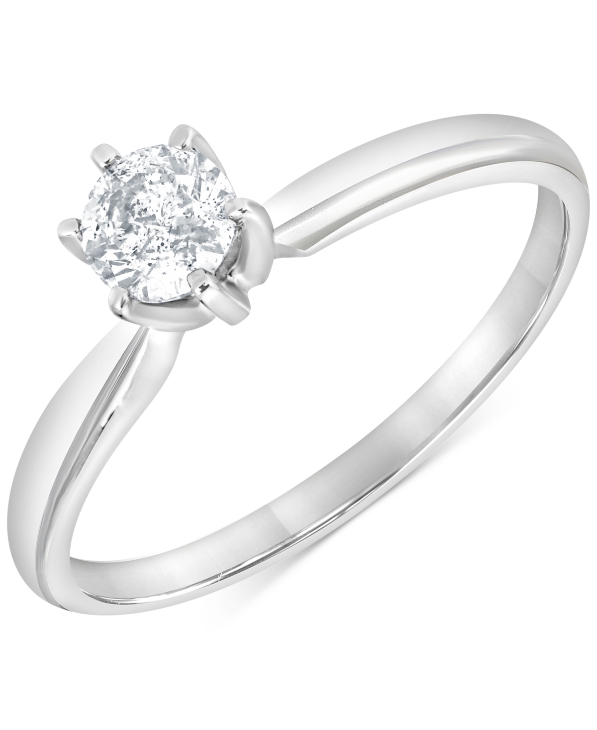 Macy's Diamond Solitaire Engagement Ring (1/3 Ct. T.w.) In 14k White Gold In Gold