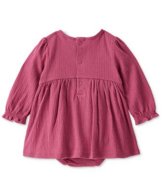 Baby Girls Embroidered Floral Bodysuit Dress