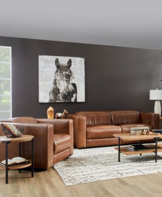 Austin 42" Chestnut Leather Power Recliner with Power Headrest