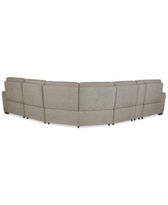 Miren 6-Pc. Fabric Sectional with 3 Power Headrest Recliners with Console, Exclusively at Macy's
