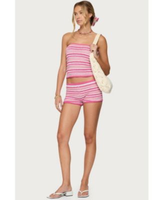 Women's Nola Striped Textured Knit Strapless Top