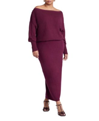 Women's Plus Size Sweater Column Skirt