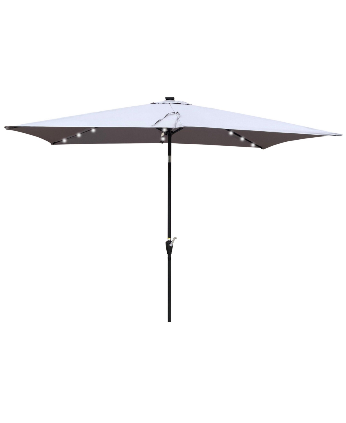 10 x 6.5t Rectangular Patio Solar Led Lighted Outdoor Umbrellas with Crank and Push Button Tilt for Garden Backyard Pool Swimming Pool