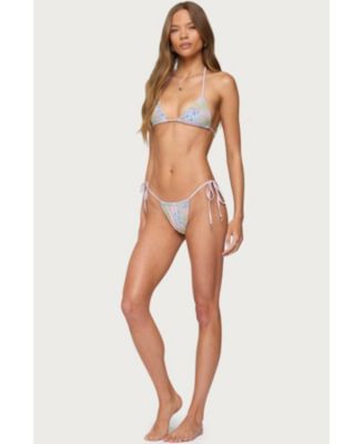 Women's Patchwork String Bikini Bottom