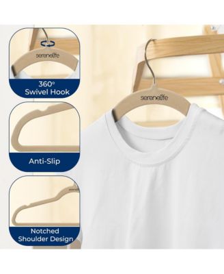 10 Pcs. Velvet Hangers - Non-Slip, Sturdy, and Heavy Duty Coat Set with 360&amp;#xB0; Swivel Hook for Clothes