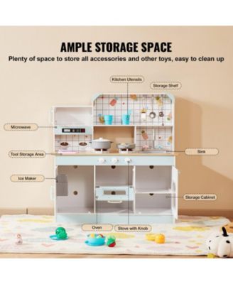 24 Piece Kids Kitchen Playset Pretend Cooking Toy with Pots Pans and Utensils