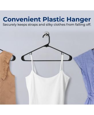 200 Pack Plastic Hangers, Non-Slip, Space-Saving Closet Organizers, Durable and Strong for Shirts, Sweaters, Hoodies, Kids Clothes &amp; Dresses, Ultra-Thin, Lightweight