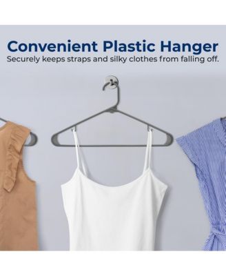 50 Pack Plastic Hangers, Non-Slip, Space-Saving Closet Organizers, Durable and Strong for Shirts