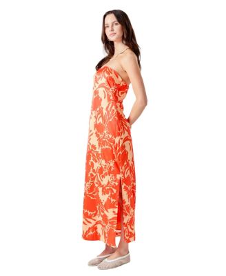 Women's Strapless Print Maxi Dress