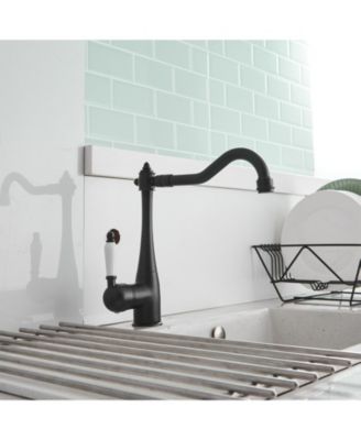 Traditional Single-Handle Standard Kitchen Sink Faucet in Matte Black