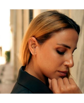 True Lightning Gemstones Sterling Silver Bolt Ear Crawler