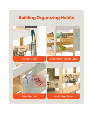 Wooden Mud Kitchen Outdoor Playset for Kids Pretend Cooking and Garden Play