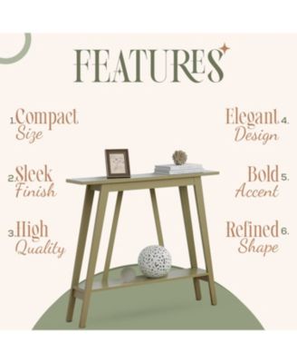 Conway Console Table Functional Narrow Wood Accent Entryway Table with Storage Shelf