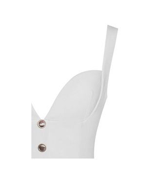 Women's Tala White Sleeveless Pleated Preppy Mini Dress