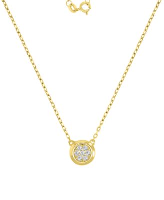 Macy's - Cubic Zirconia Curved Arrow-Inspired Pendant Necklace in 14k Gold-Plated Sterling Silver