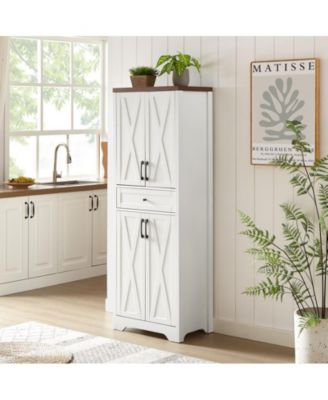 CASAINC 68" White Freestanding Tall Kitchen Cabinet