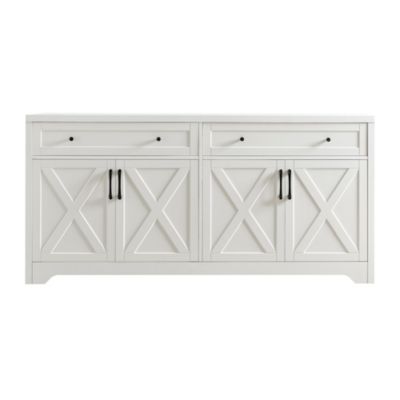 CASAINC 61" White Freestanding Base Kitchen Cabinet