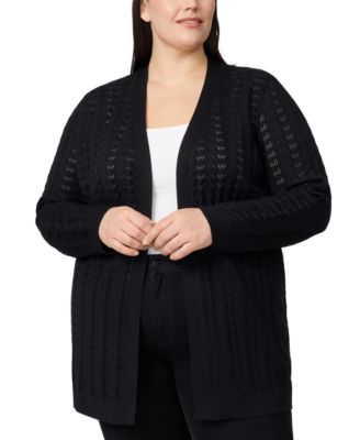 Plus Size Pointelle Cardigan Sweater
