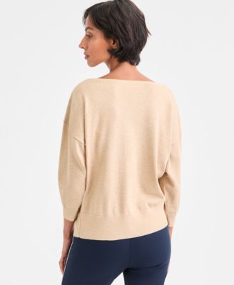 Women's Dolman-Sleeve Boat-Neck Shine Sweater