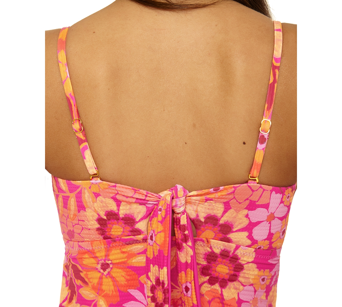 Becca Women's Copacabana Printed Bandeau Tankini Top In Red