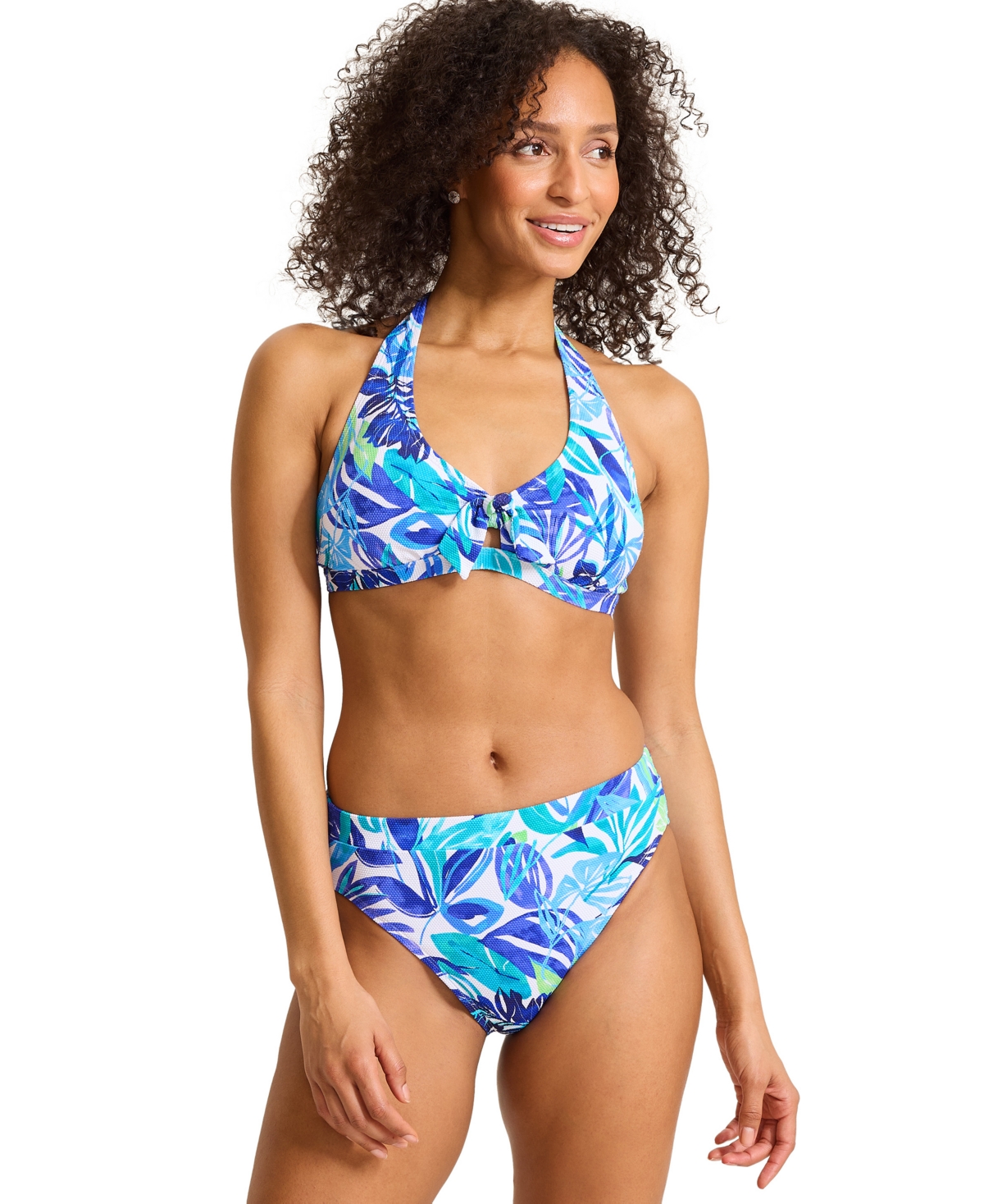 Tommy Bahama Women's Marina Printed Halter Bikini Top In Blue