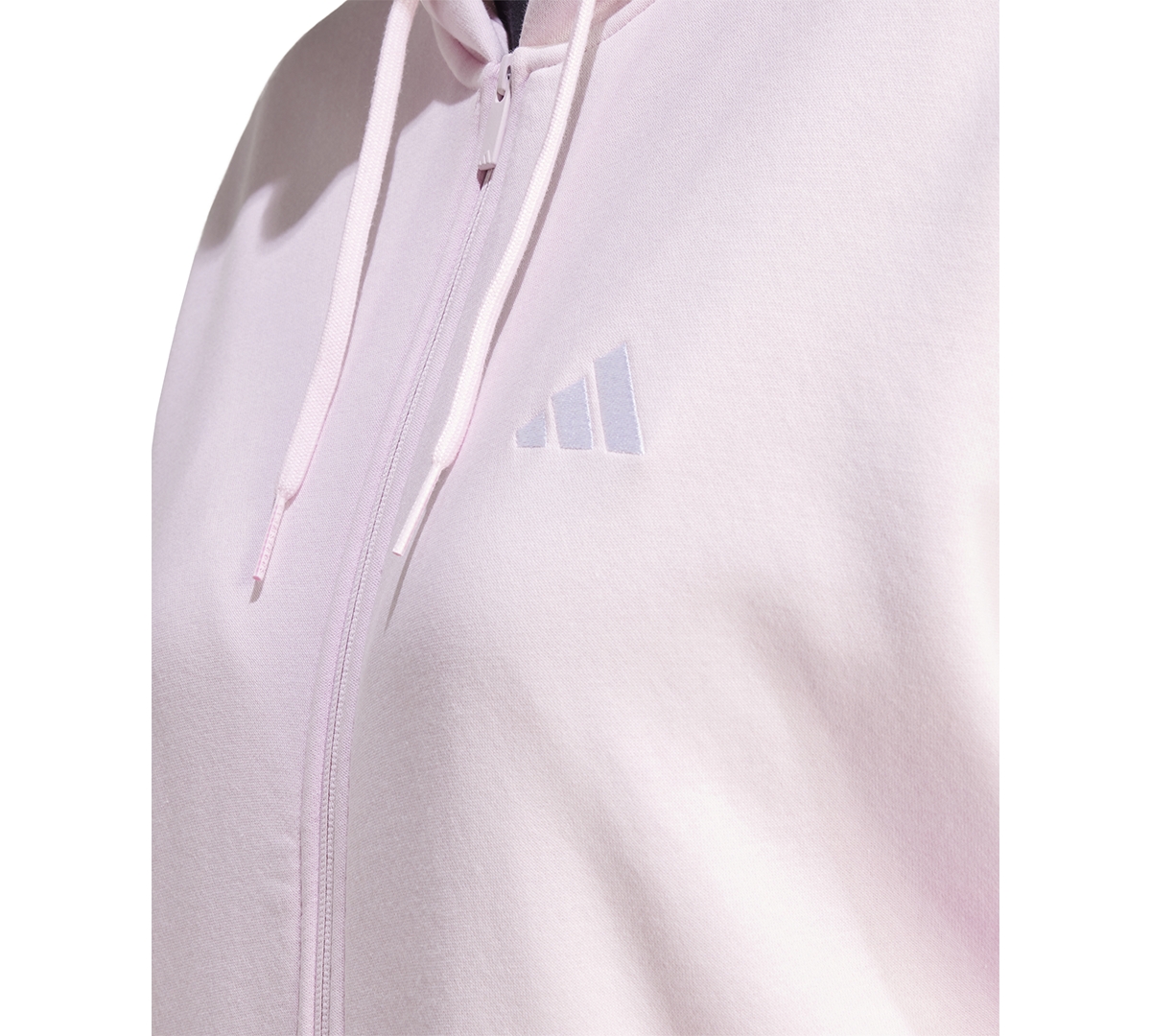 Adidas Originals Plus Size Essentials 3-stripes Full-zip Fleece Hoodie In Pink