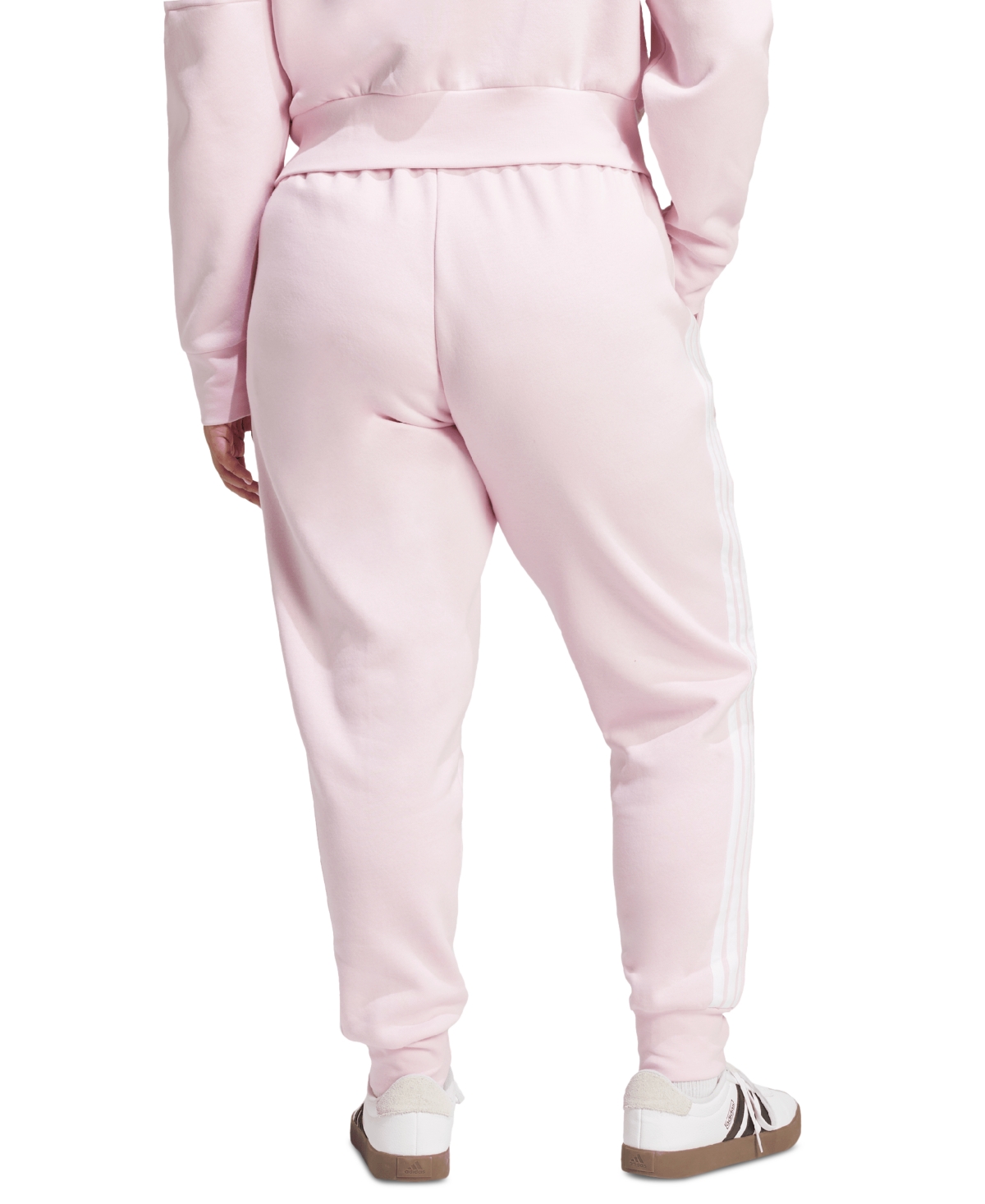 Adidas Originals Plus Size Essentials 3-stripes Fleece Slim Pants In Pink