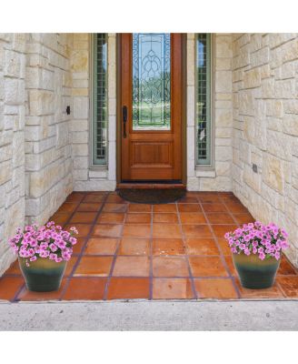 Studio Outdoor/Indoor High-Fired Glazed UV- and Frost-Resistant Ceramic Planters with Drainage Holes