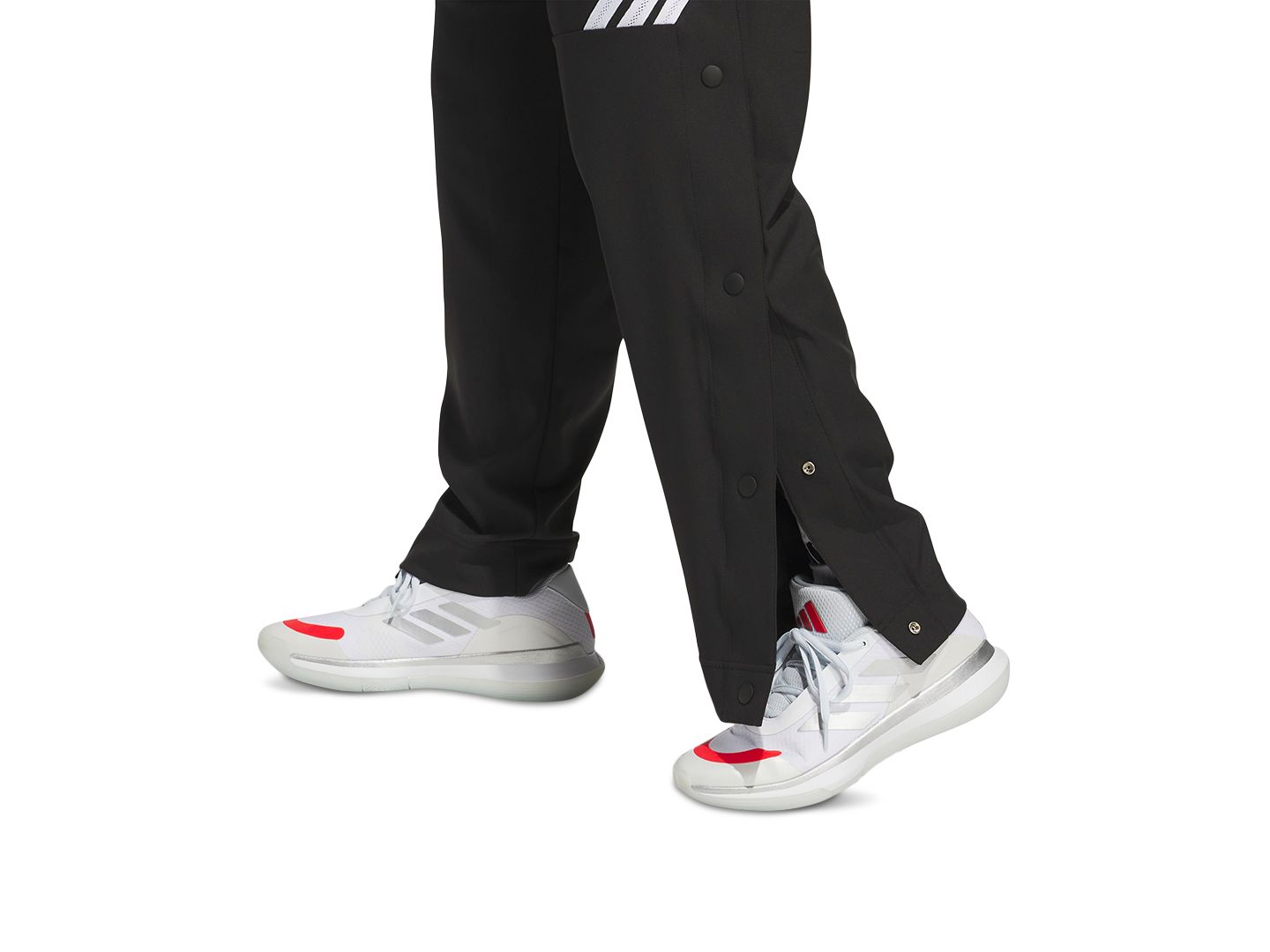 Мужские брюки adidas Three-Stripe Woven Snap, цвет: Чёрный — фото 2