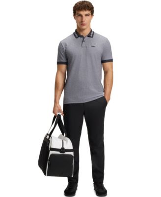 Men's Cotton-Piqu&eacute; Dot Print Polo Shirt